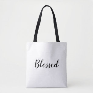 Tote Bag Blessé noir blanc texte personnalisé texte mignon