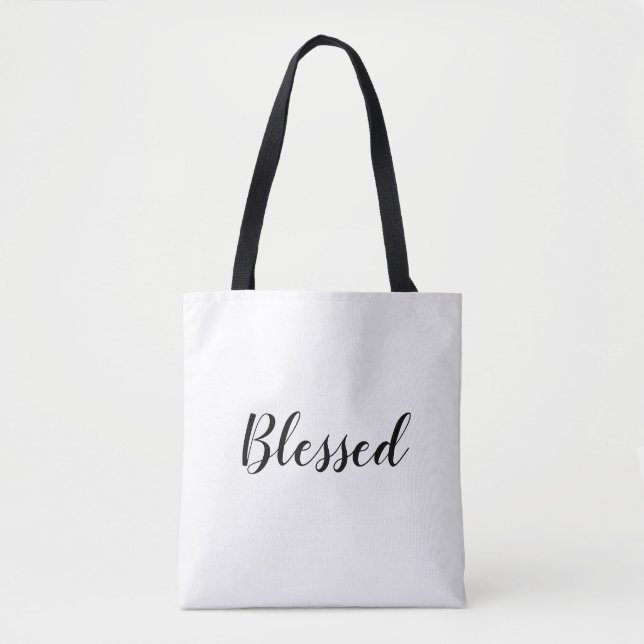 Tote Bag Blessé noir blanc texte personnalisé texte mignon (Devant)