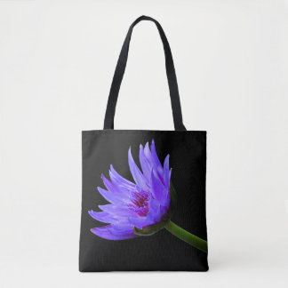 Tote Bag Bleu à eau violette Lily Épaule personnalisée Four