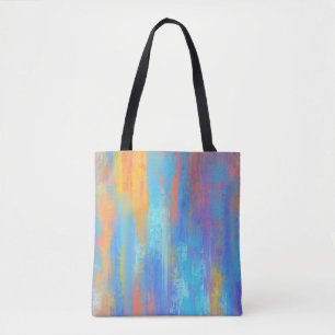 Tote Bag Bleu Abstrait et orange