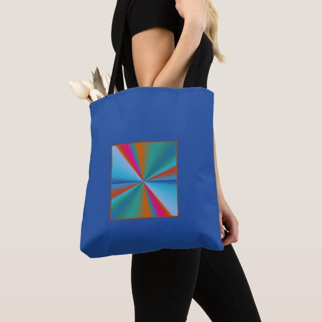 Tote Bag Bleu avec couleur Roue Conception >Totes à motifs (De près)
