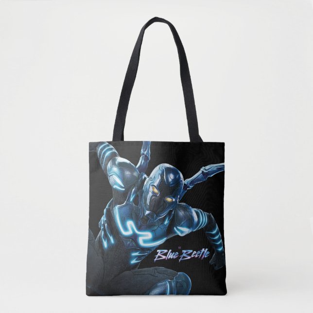 Tote Bag Bleu Beetle Leaping Caractère Art (Devant)