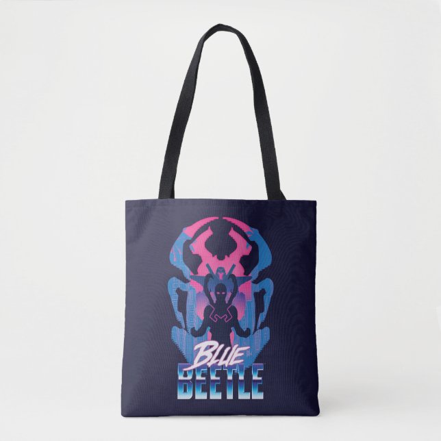 Tote Bag Bleu Beetle Rétrowave contre graphique (Devant)