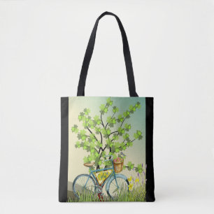 Tote Bag Bleu Bicyclette Green Tree