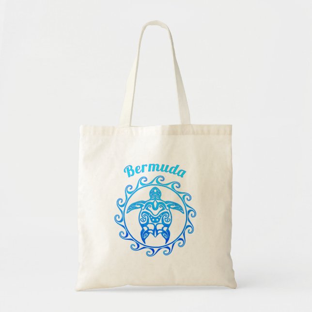 Tote Bag Bleu bleu des Bermudes (Devant)