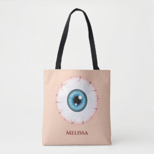 Tote Bag Bleu Cartographie Eyeball Bloodshot Halloween Eyeb