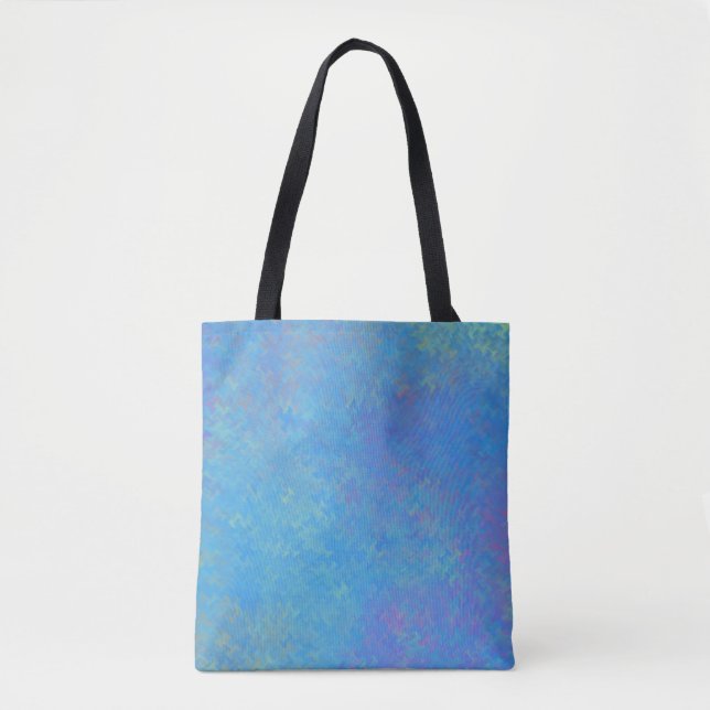 Tote Bag Bleu Céroulé Art Moderne Marbré (Devant)