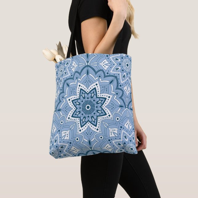Tote Bag Bleu coloré islamique incomparable (De près)