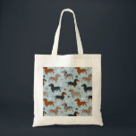 Tote Bag Bleu de Dachshund Paws et Bones Motif<br><div class="desc">Bleu de Dachshund Paws et Bones Motif</div>