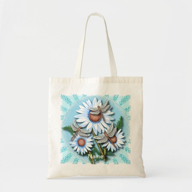Tote Bag Bleu de libellules (Devant)