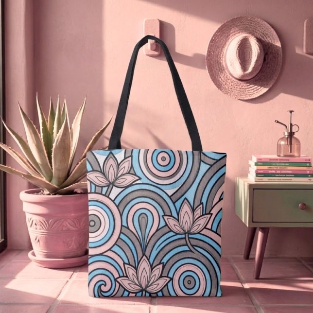 Tote Bag Bleu Douce et Rose Nouveau Flow (Créateur téléchargé)