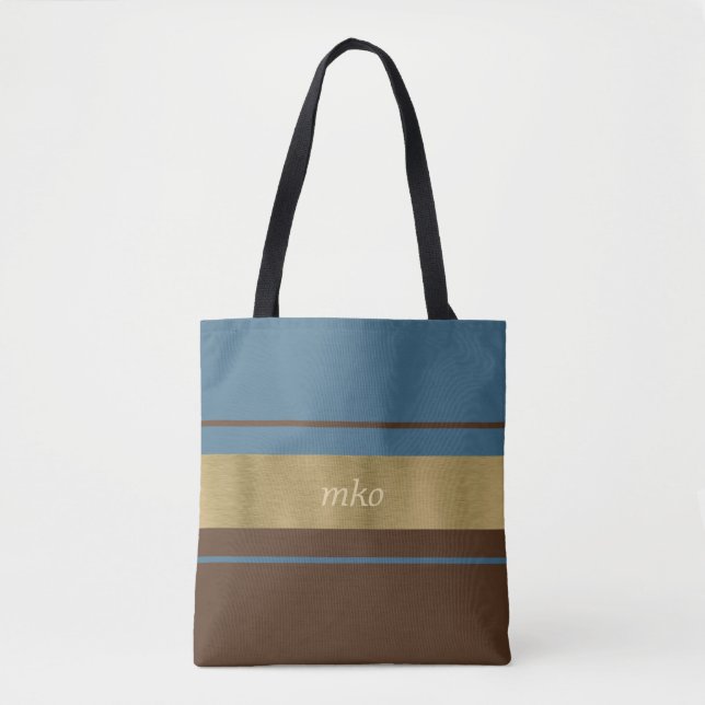 Tote Bag Bleu doux et Brown (Devant)