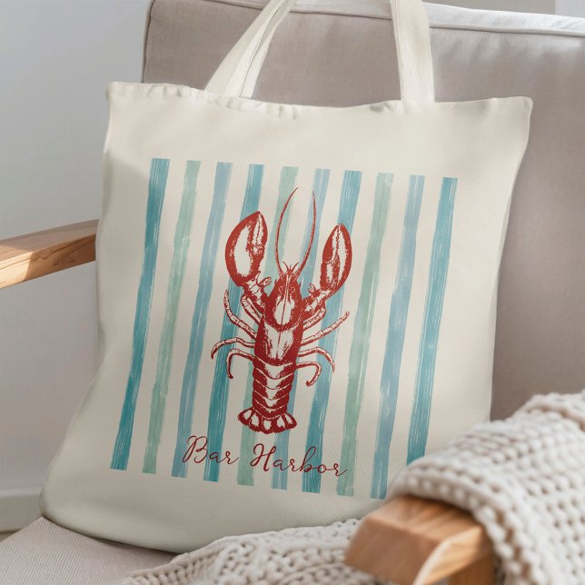 Tote Bag Bleu du littoral du homard du Maine (Créateur téléchargé)