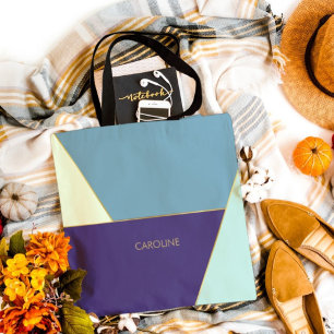 Tote Bag Bleu élégant Coloré artistique mignon Motif