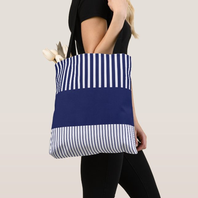Tote Bag Bleu et blanc (De près)