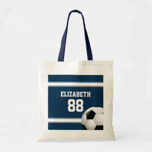 Tote Bag Bleu et blanc Stripes Jersey Soccer Ball