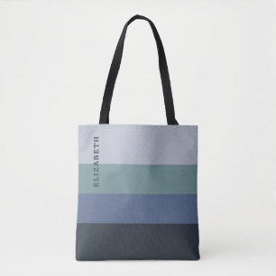 Tote Bag Bleu et Gris Motif
