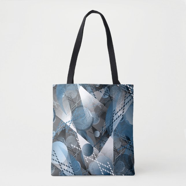 Tote Bag Bleu et gris. Résumé. (Devant)