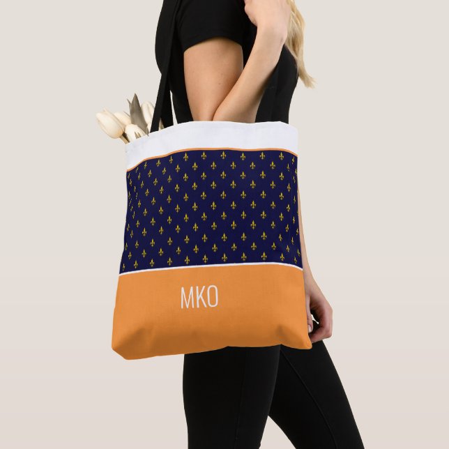 Tote Bag Bleu et orange (De près)