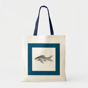 Tote Bag Bleu et orange Shubunkin Poisson d'or Art