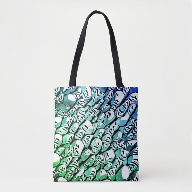 Tote Bag Bleu et vert (Devant)
