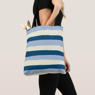 Tote Bag Bleu foncé, Bleu clair et Crème