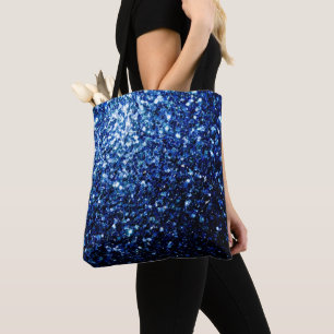 Tote Bag Bleu foncé brillant faux parties scintillant scint