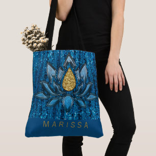 Tote Bag Bleu foncé brillant parties scintillant scintillan
