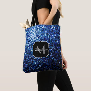 Tote Bag Bleu foncé foncé brillant parties scintillant scin