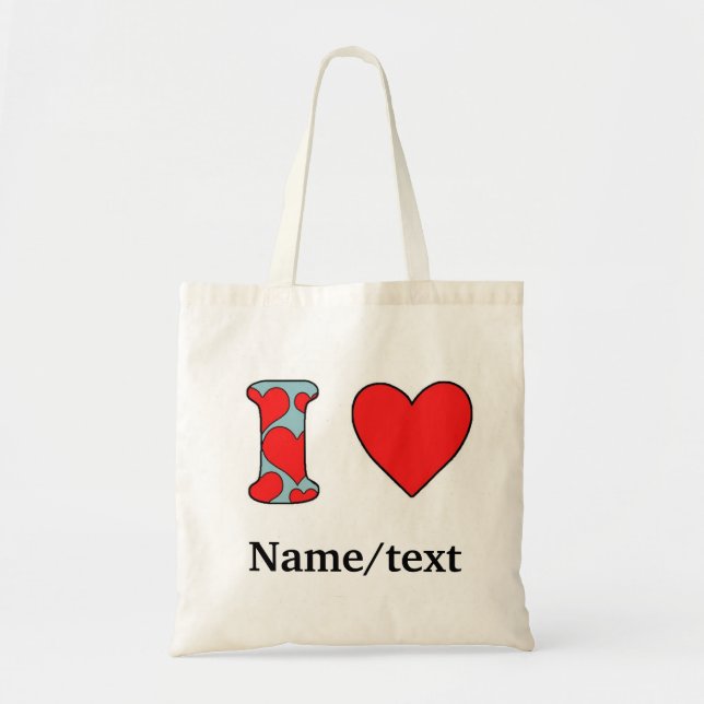 Tote Bag Bleu j'aime (Devant)