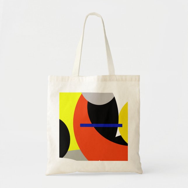 Tote Bag Bleu jaune Art Abstrait (Devant)