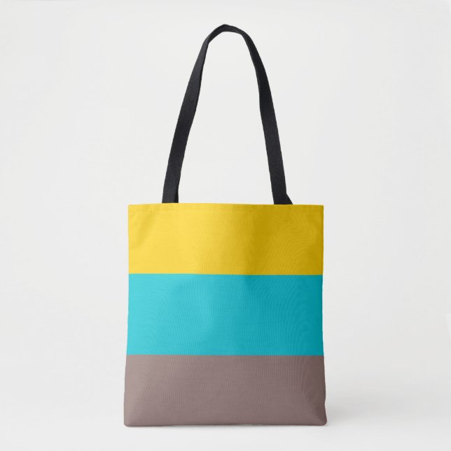 Tote Bag Bleu jaune Océan Brown Design été (Devant)