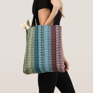 Tote Bag Bleu jaune vert rouge élégant Motif moderne chic
