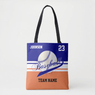 Tote Bag Bleu marine, Blanc, Orange pour une équipe de bas