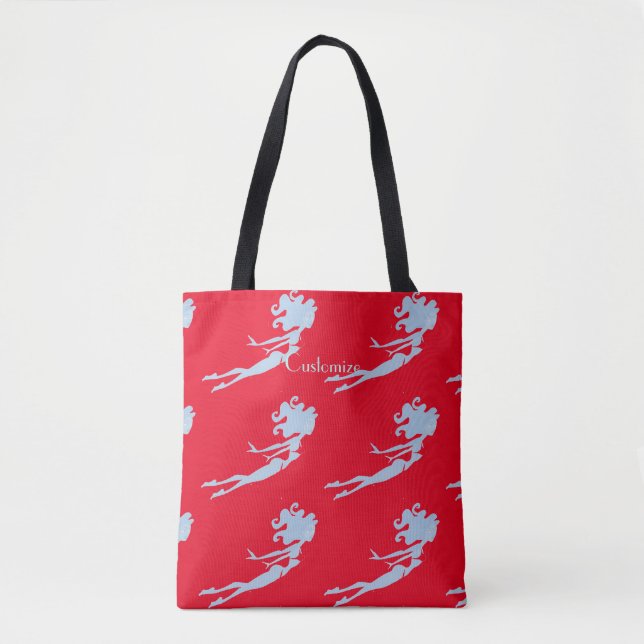 Tote Bag Bleu Mermaid Swimmer Thunder_Cove (Devant)