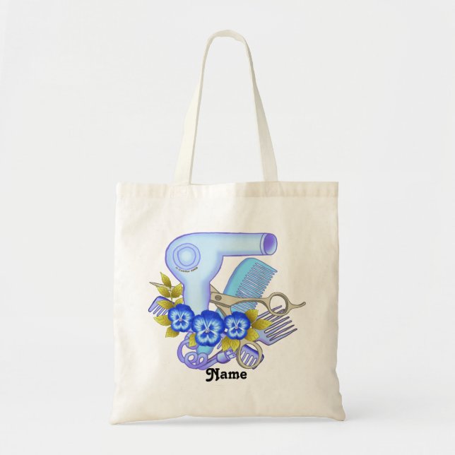 Tote Bag Bleu Pansy Beautician (Devant)