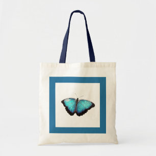 Tote Bag Bleu Papillon Nature Art, Belle Photo Illustration