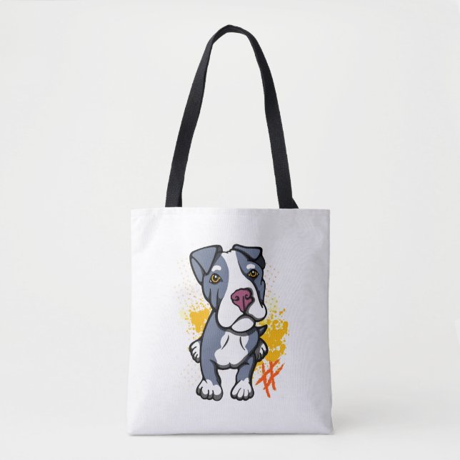 Tote Bag Bleu Pit Bull (Devant)