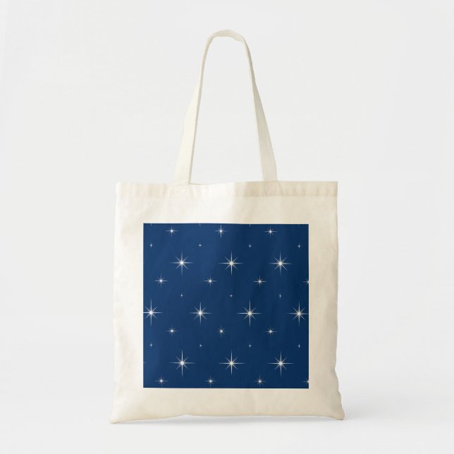 Tote Bag Bleu profond, teinte de Sodalite et étoiles éparpi (Devant)