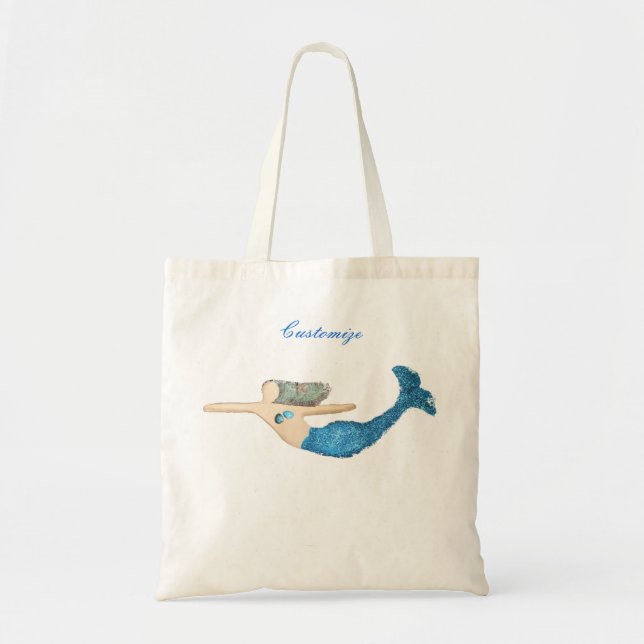 Tote Bag Bleu-queue Sirène nager Thunder_Cove (Devant)