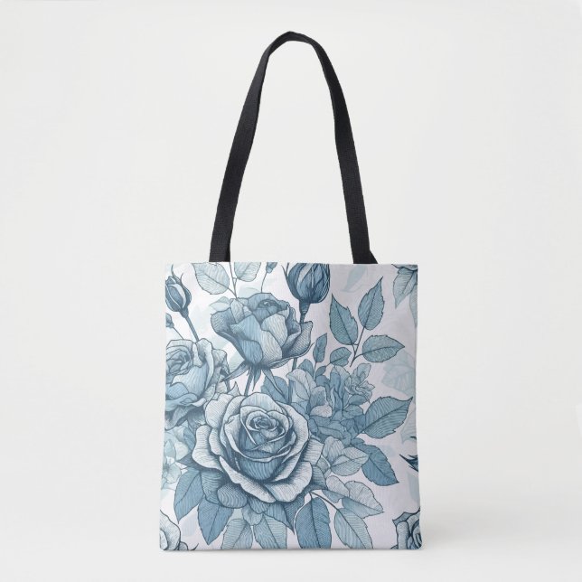 Tote Bag Bleu rose (Devant)