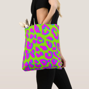 Tote Bag Bleu rose Empreinte de léopard