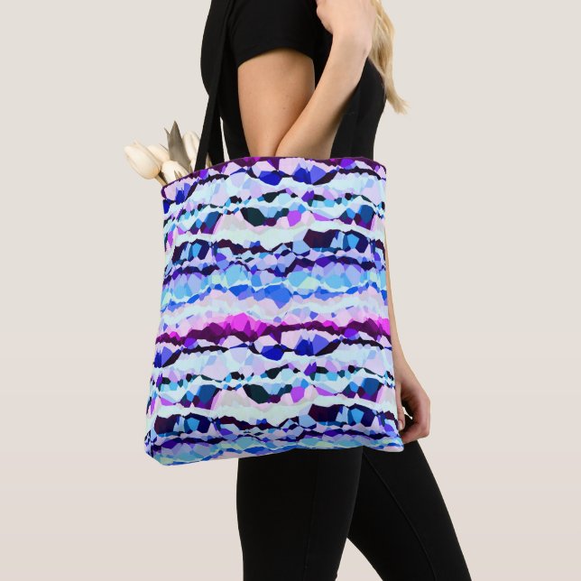 Tote Bag Bleu, rose et bleu Abstrait (De près)