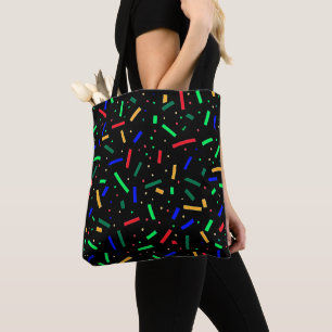 Tote Bag Bleu rouge noir Saupoudrer vert