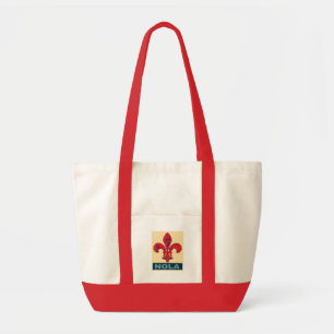 Tote Bag Bleu rouge NOLa Fleur De Lis