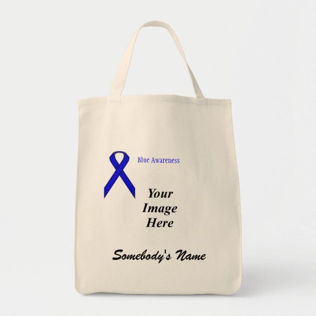 Tote Bag Bleu Standard Ribbon Modèle par Kenneth Yoncich (Devant)