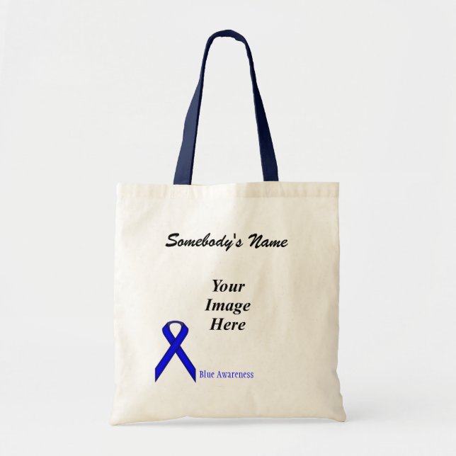 Tote Bag Bleu Standard Ribbon Modèle par Kenneth Yoncich (Devant)