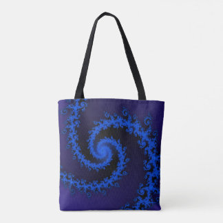 TOTE BAG BLEU SUR FRACTAL BLEU CONCEPTION