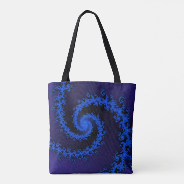 TOTE BAG BLEU SUR FRACTAL BLEU CONCEPTION (Dos)