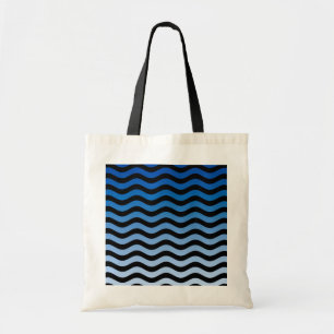 Tote Bag Bleu teintes ondulées rayures